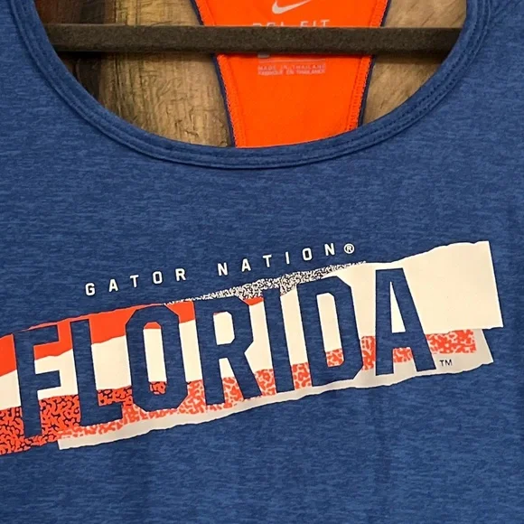 NWT Nike dri-fit Florida Gators GATOR NATION Racerback Blue TANK Top LOOSE FIT M - Picture 5 of 8